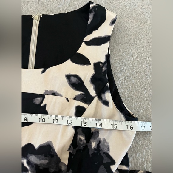 INC International Concepts Black and White Floral Midi Dress - Picture 5 of 6